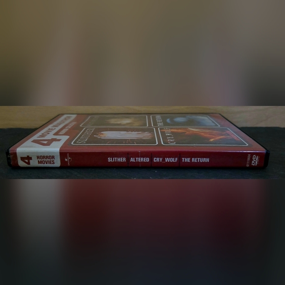 "4 Movie Marathon: Horror Collection"DVD: Slither
Altered
Cry_Wolf
The Return - Picture 2 of 6
